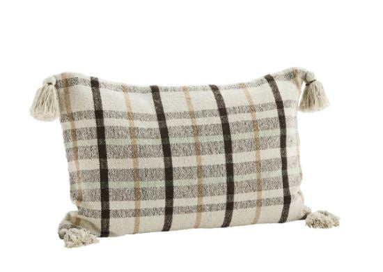Recycled Cotton Checked Cushion