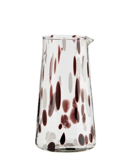 wooden horse. Glass jug, brown/white/clear D:11x17 cm Glass