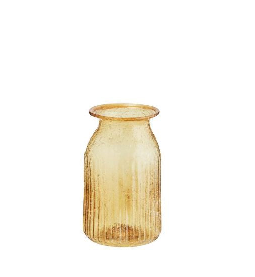 Recycled Glass Vase Golden Yellow