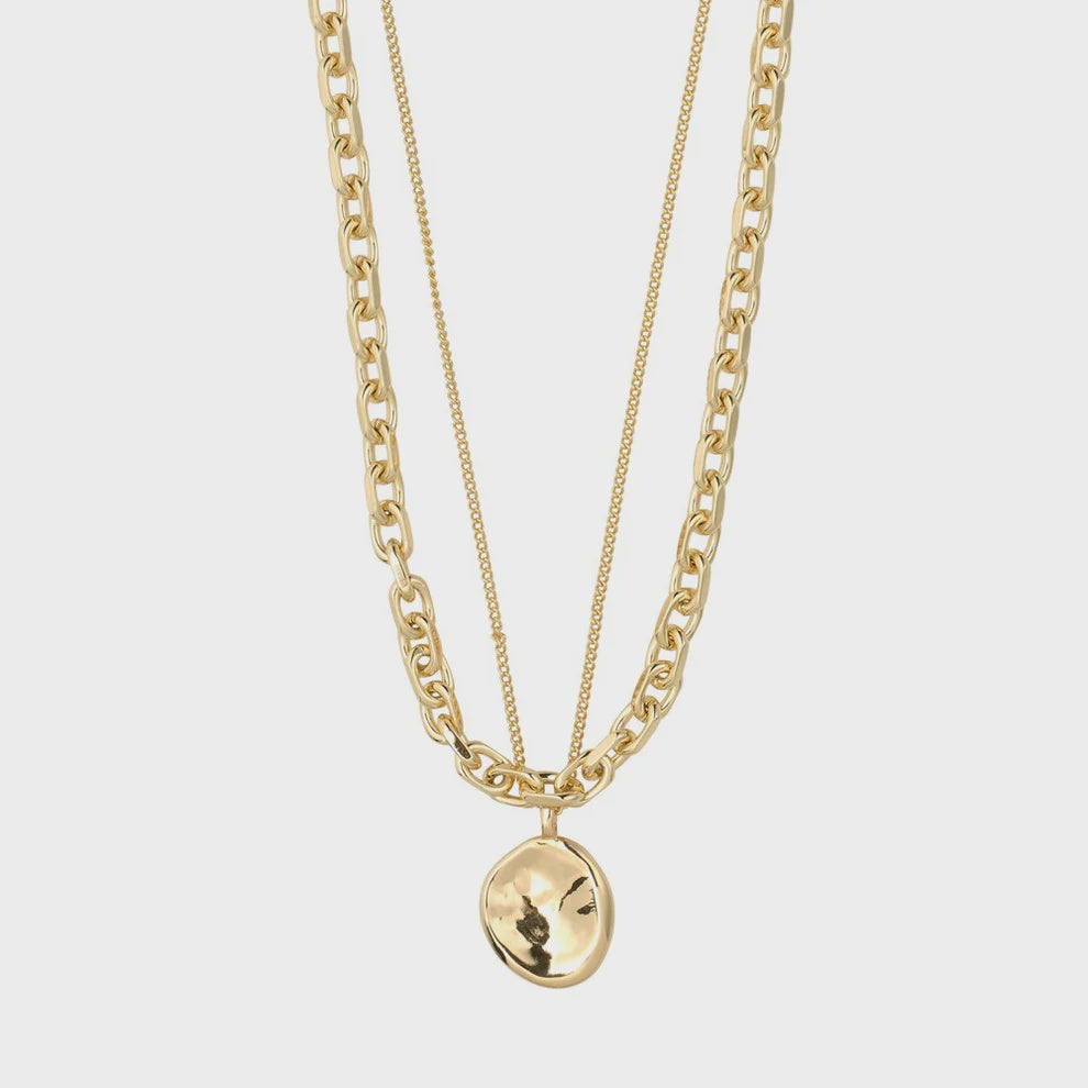 Pilgrim Sparkle Necklace-2-in-1 set Gold Plated