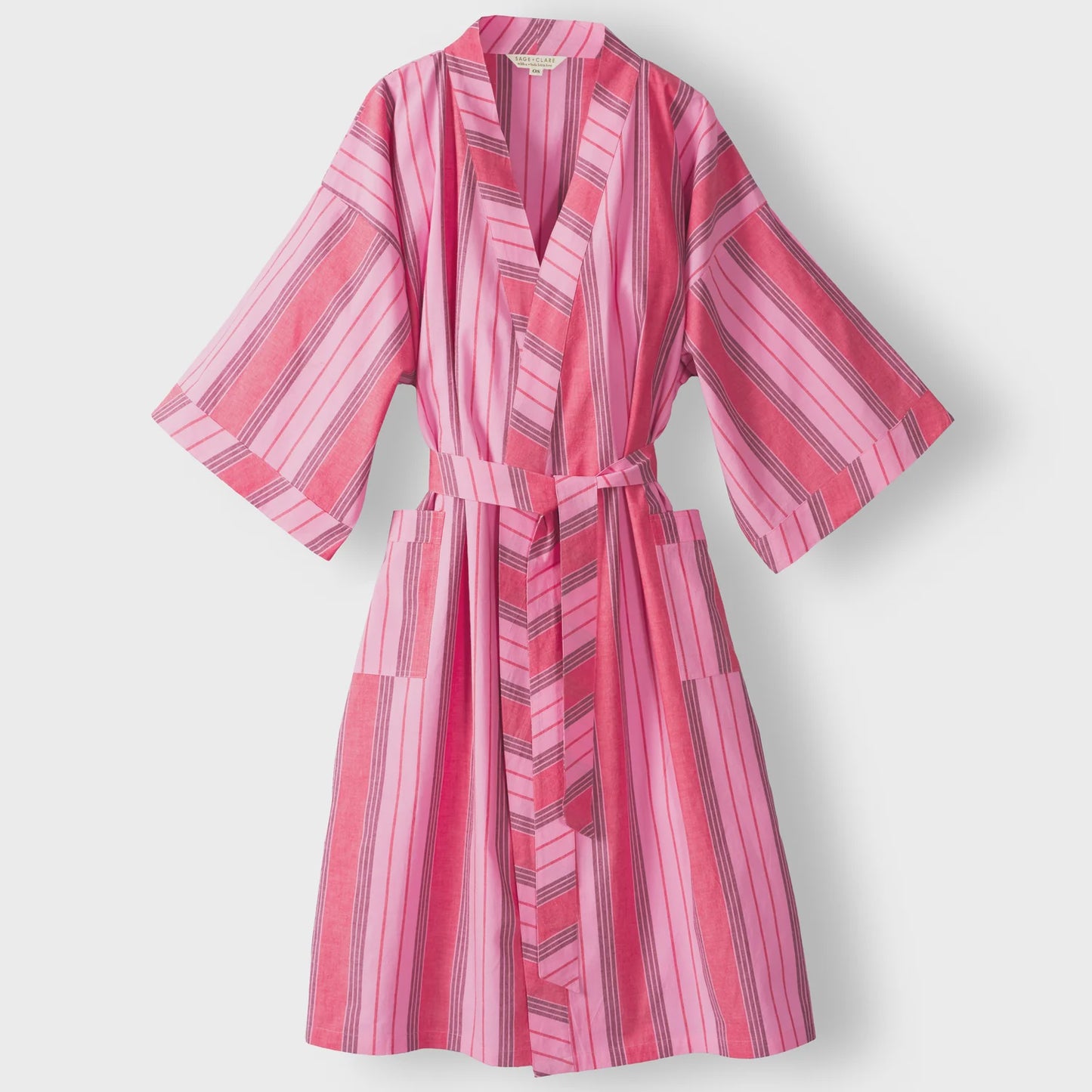 Sage x Clare Brigitte Cotton Bath Robe - Scarlet