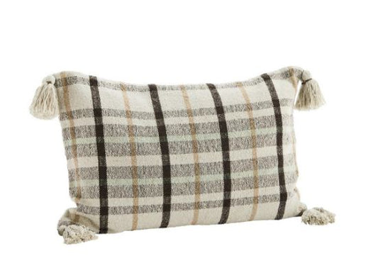 Recycled Cotton Checked Cushion