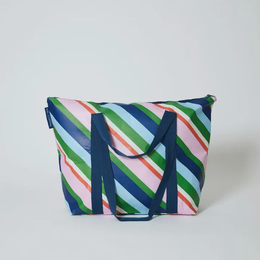 Project Ten -Zip Medium Tote - Rugby Stripe
