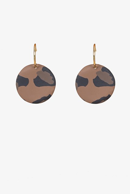 antler.Leopard Disc Earring