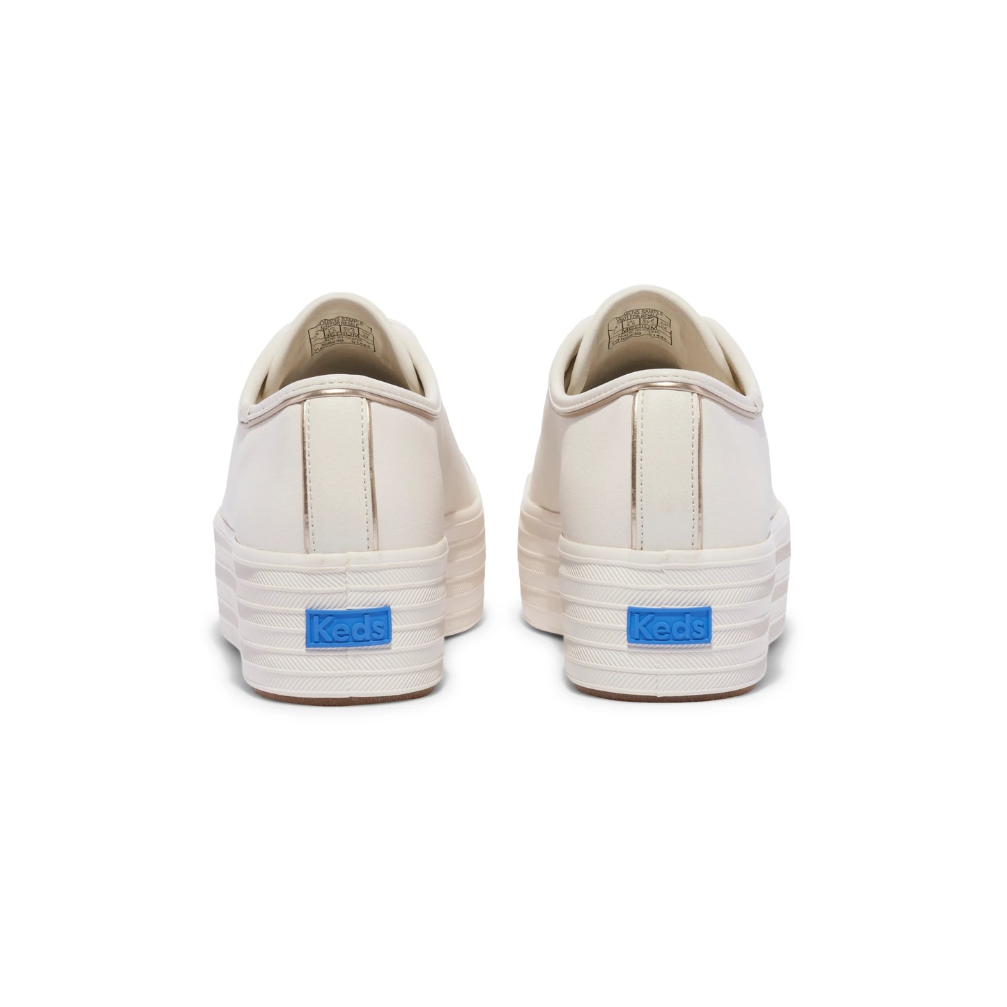 Keds Triple Up Leather Off White with Gold Trim