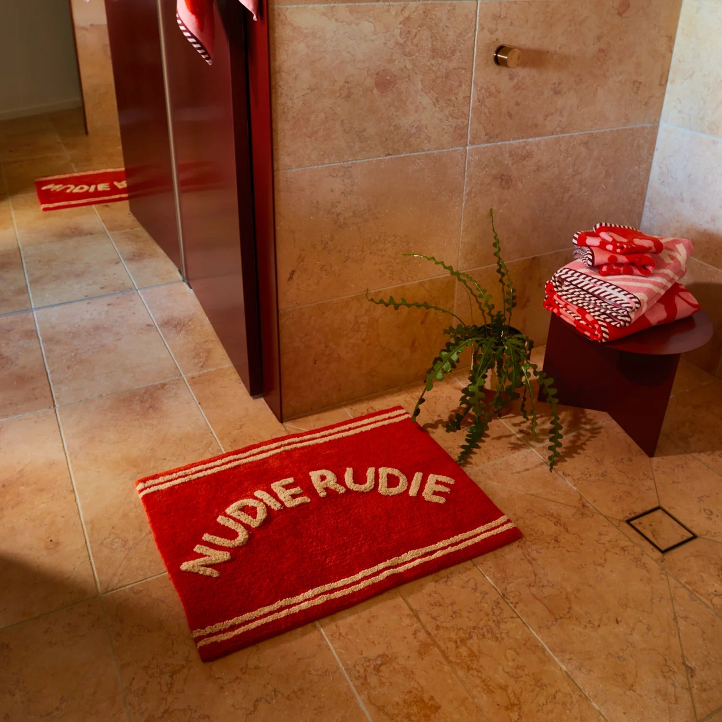 Sage x Clare Elba Nudie Bath Mat - Cherry