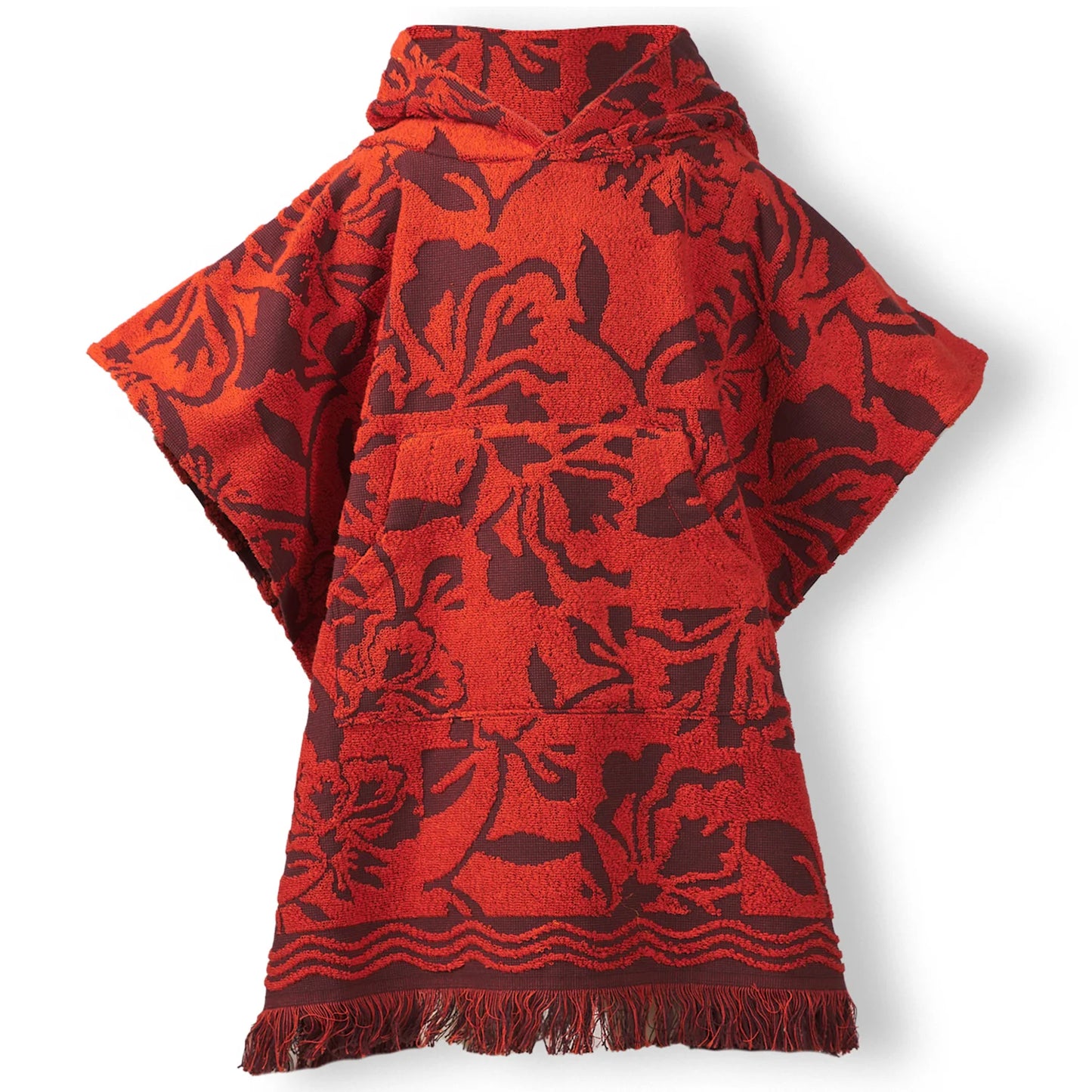 Sage x Clare Rosalia Kids Poncho - Flame