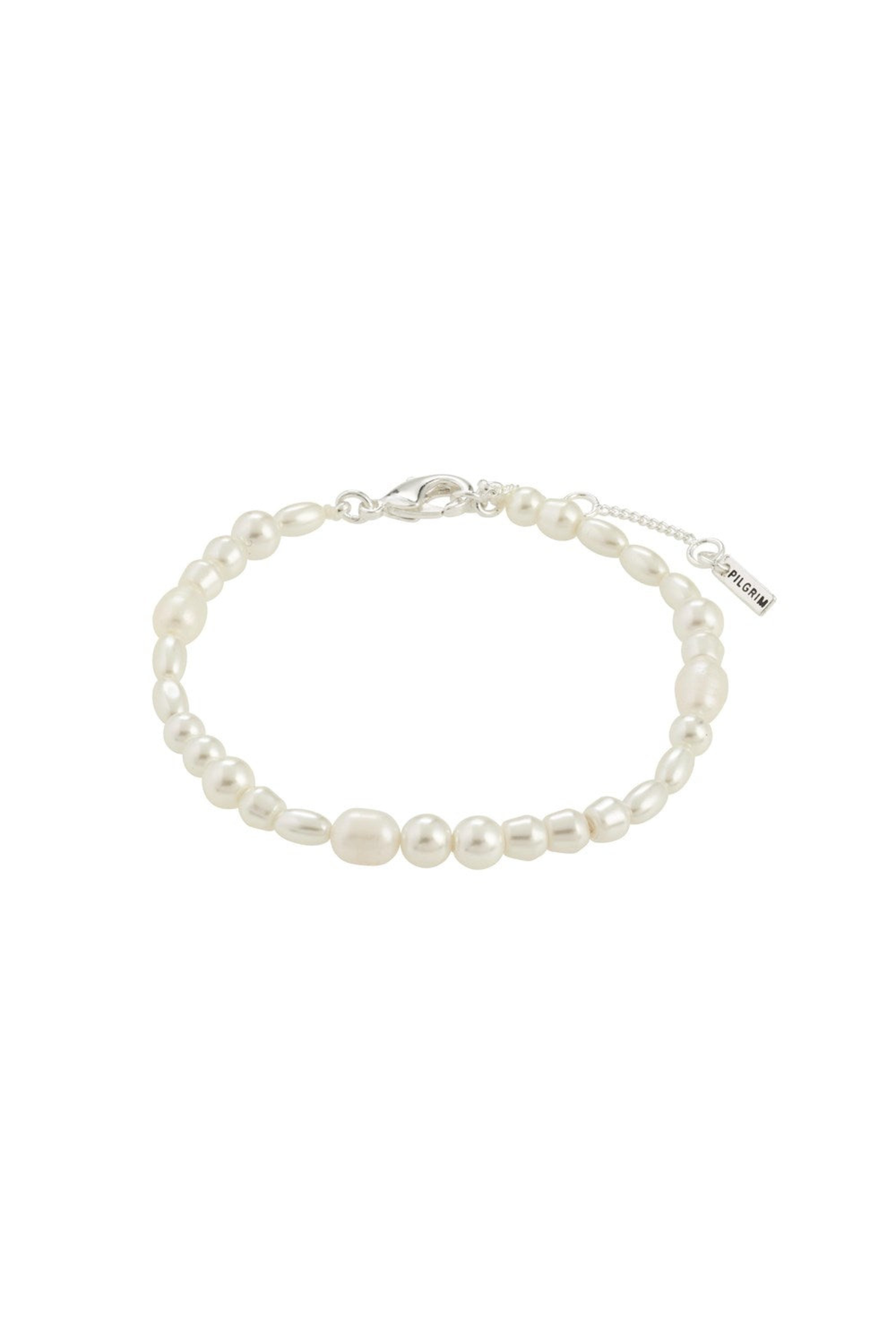Pilgrim Elliana White Bracelet - Silver Plated