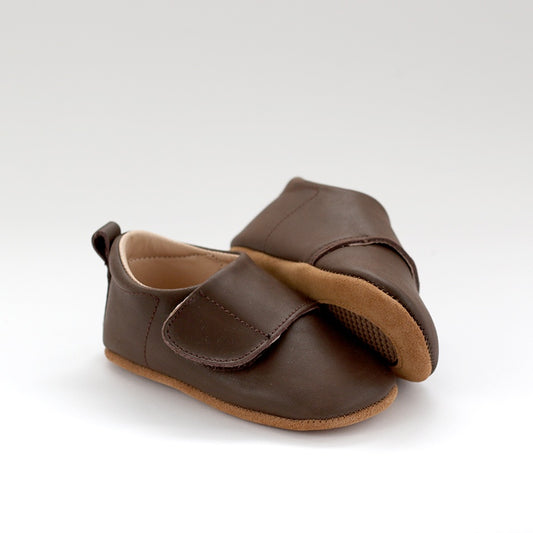 Burrow & Be Addison Leather Shoe - Soft Sole (Coffee)